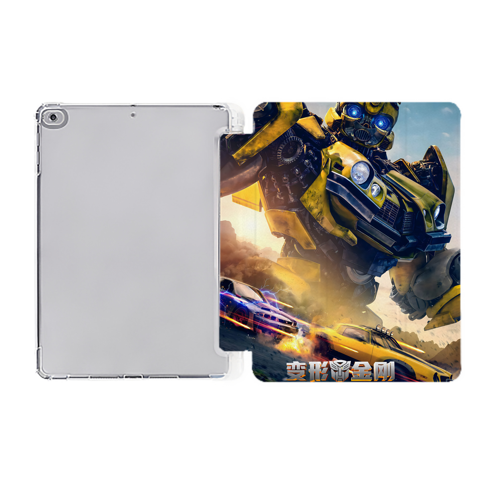 （画像用） Transformers トランスフォーマー IPad ケース ペン収納付き 三つ折りスタンド PUレザー×シリコン 対応機種9.5/10.5/10.9インチ
